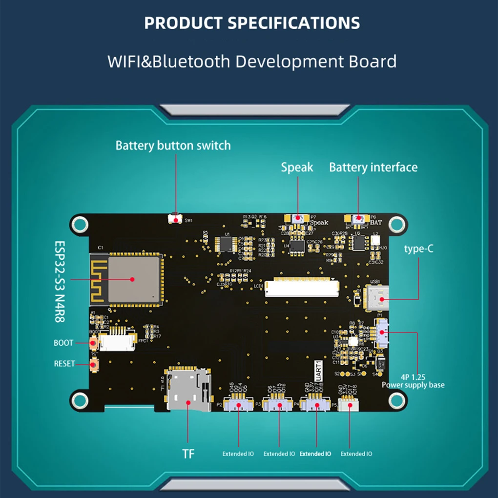 Guition ESP32-S3 8M PSRAM 4M FLASH 4.3 بوصة IPS 480*272 وحدة عرض LCD مع WIFI وبلوتوث