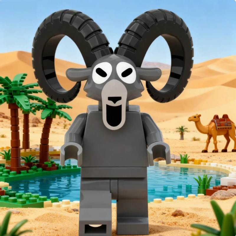 مجموعة ألعاب للأطفال مكونة من 99 قطعة من مكعبات البناء البلاستيكية الآمنة وغير السامة، بما في ذلك الغزلان والبوم والماعز والوحوش #1