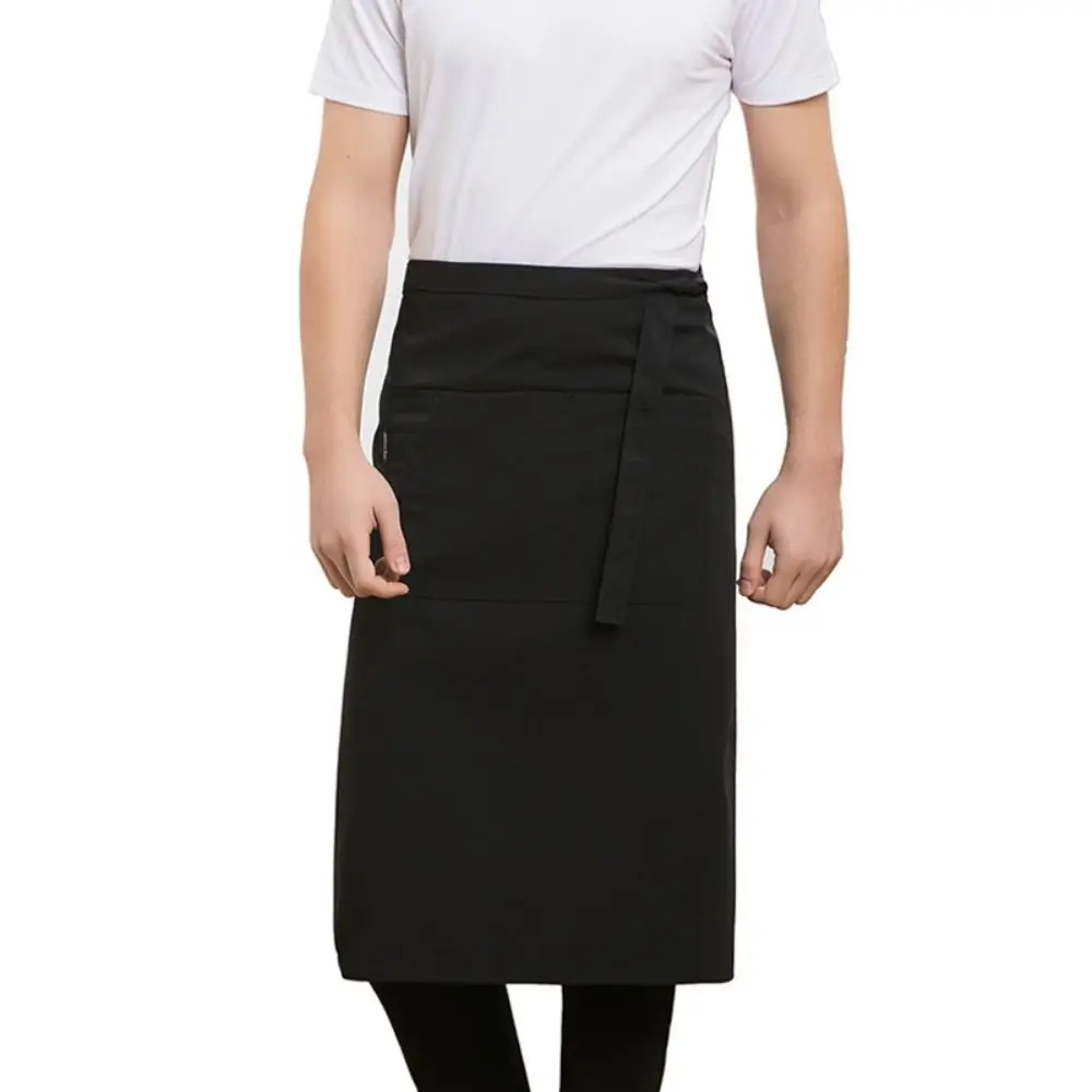 Demi-tablier antisalissure réglable à lacets, tablier de taille de serveur unisexe, couleur unie, tablier de travail domestique, utilisation en cuisine