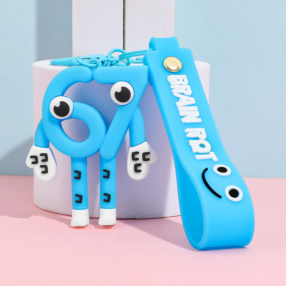 2026 Anime STEAL A BRAINROT Blauw 67 sahur sleutelhanger schattig nr. 67-sleutelhangerhangerspel rondom blauw nr. 67 speelgoed verjaardagscadeaus
