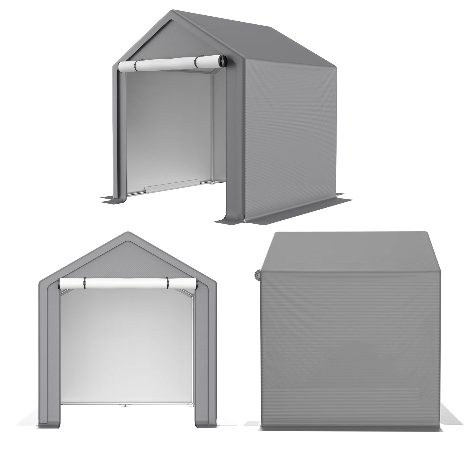 LZBEITEM 6 x 6 ft Portable Outdoor Storage Tent Shelter Shed, Heavy Duty Storage Tent with Roll-up Doors Shelter for Garden Tool