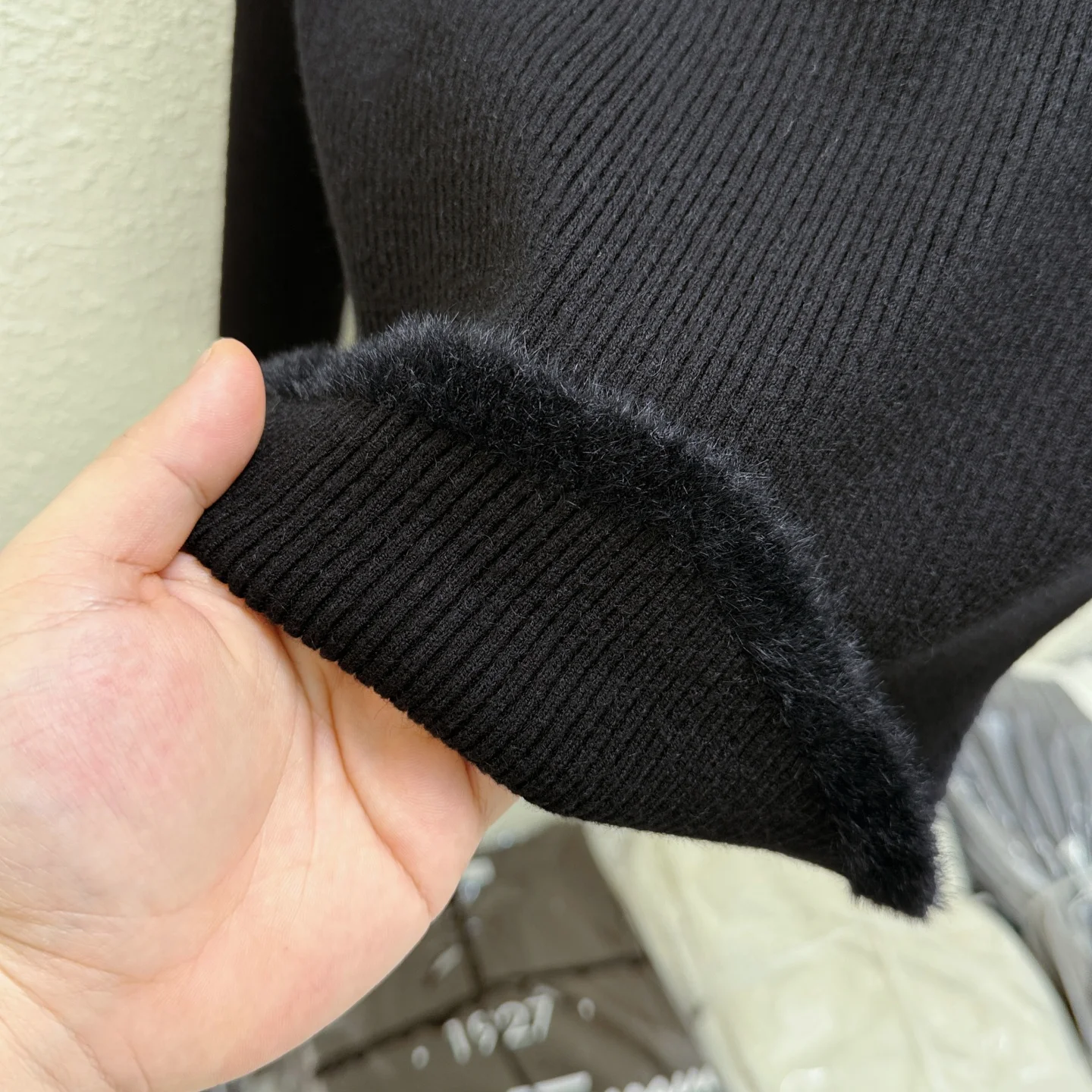 الخريف الشتاء الجوف خارج المرأة سميكة محبوك أعلى عالية وهمية الرقبة تريكو الملابس الدافئة الناعمة سترة #6