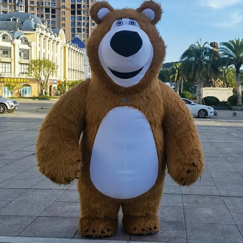 2.6M Bear Inflatable Mascot Costume Adult Walking Mascots Animal Carnival Party Cosplay Costume Funny Dress Suit Giant Bear