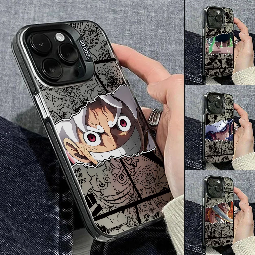 One P-Pieces L-Luffies Zoroes Phone Case for Samsung Galaxy S26 S25 Edge S24 S23 S22 S21 FE S20 Ultra Plus 5G Silver Hard Cover