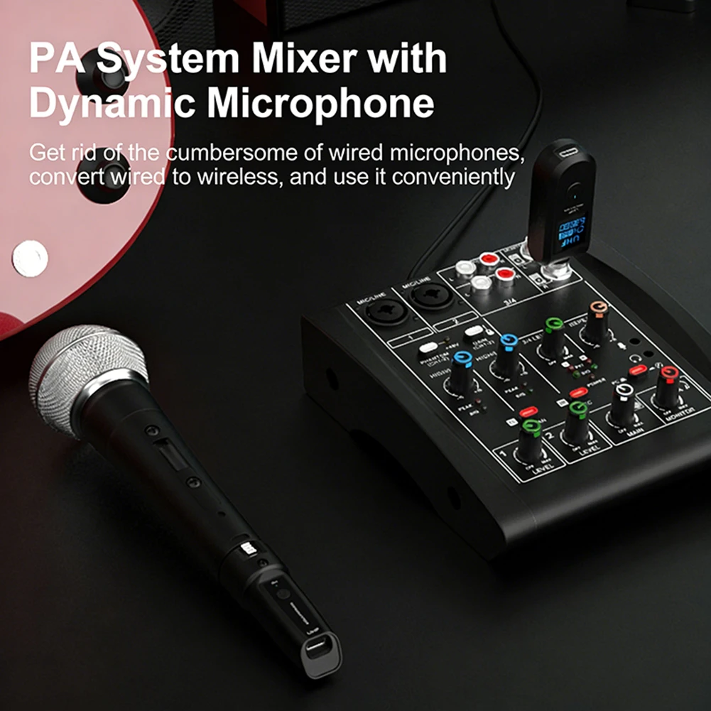 Wireless Microphone Adapter For Dynamics Mic 8-Hour Long-Lasting Battery Life Outdoor Busking & Street Performance