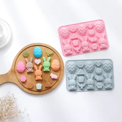 3D Easter Silicone Mold Rabbit Colored Egg Chocolate Cake Mold Holiday Animal Decoration Baking Tools Soap Molds for Soap Making