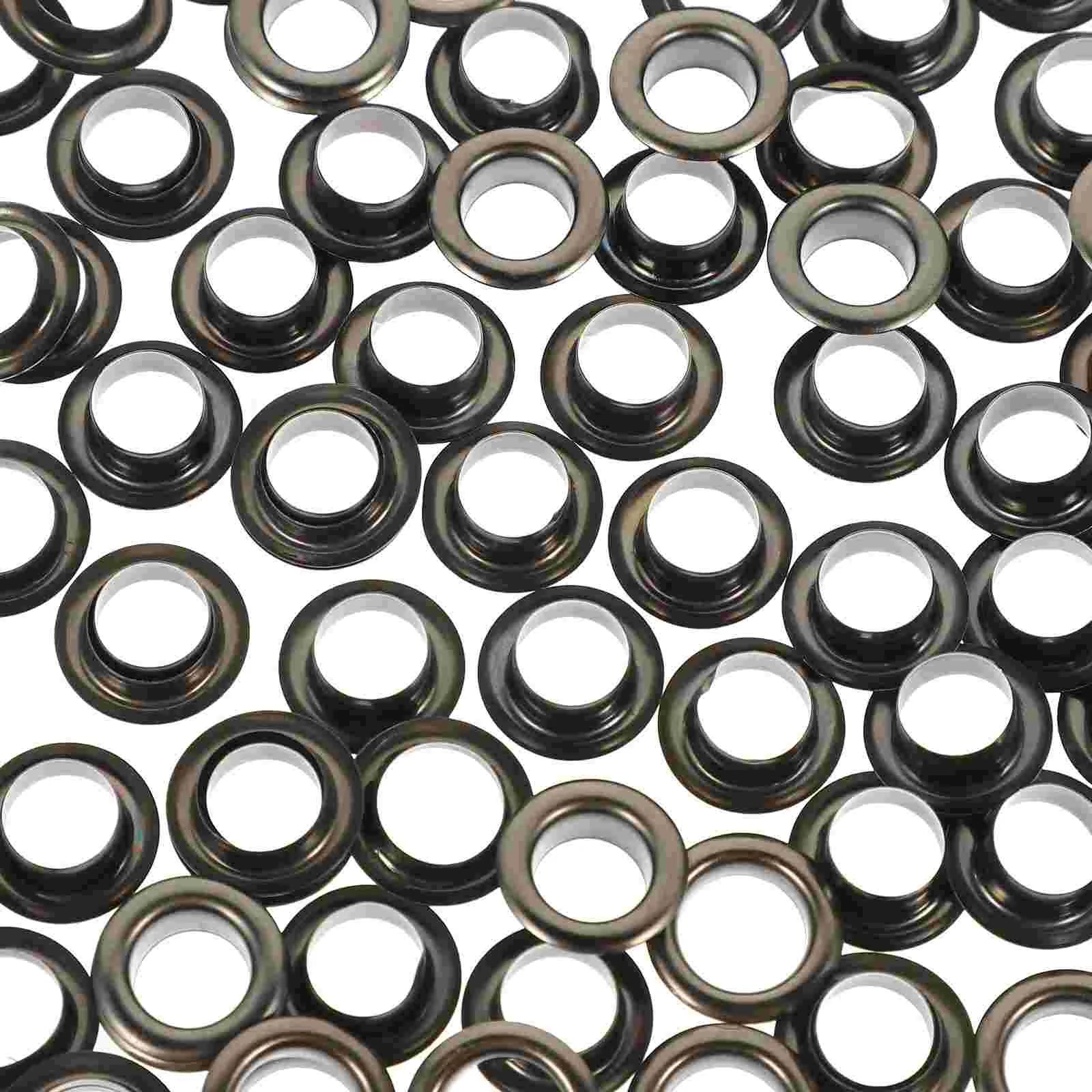 

50 Sets Apparel Air Eye Button Metal Eyelets Perforation Grommets and Kit Black Fabric