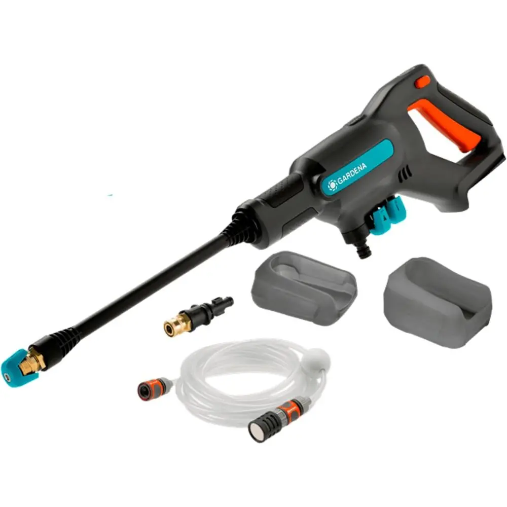 

Medium-Pressure Washer 24/18V, Grey Anthracite Turquoise Orange, 24 Bar, 5m Hose, OGS Controls & Filter