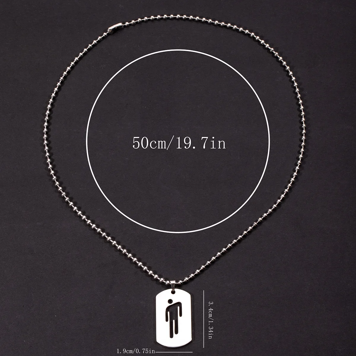 بيلي انحراف رئيس العلامة الفولاذ المقاوم للصدأ قلادة القلائد موضة الهيب هوب للرجال النساء علامة تعليق الحرف المعدنية مجوهرات هدية