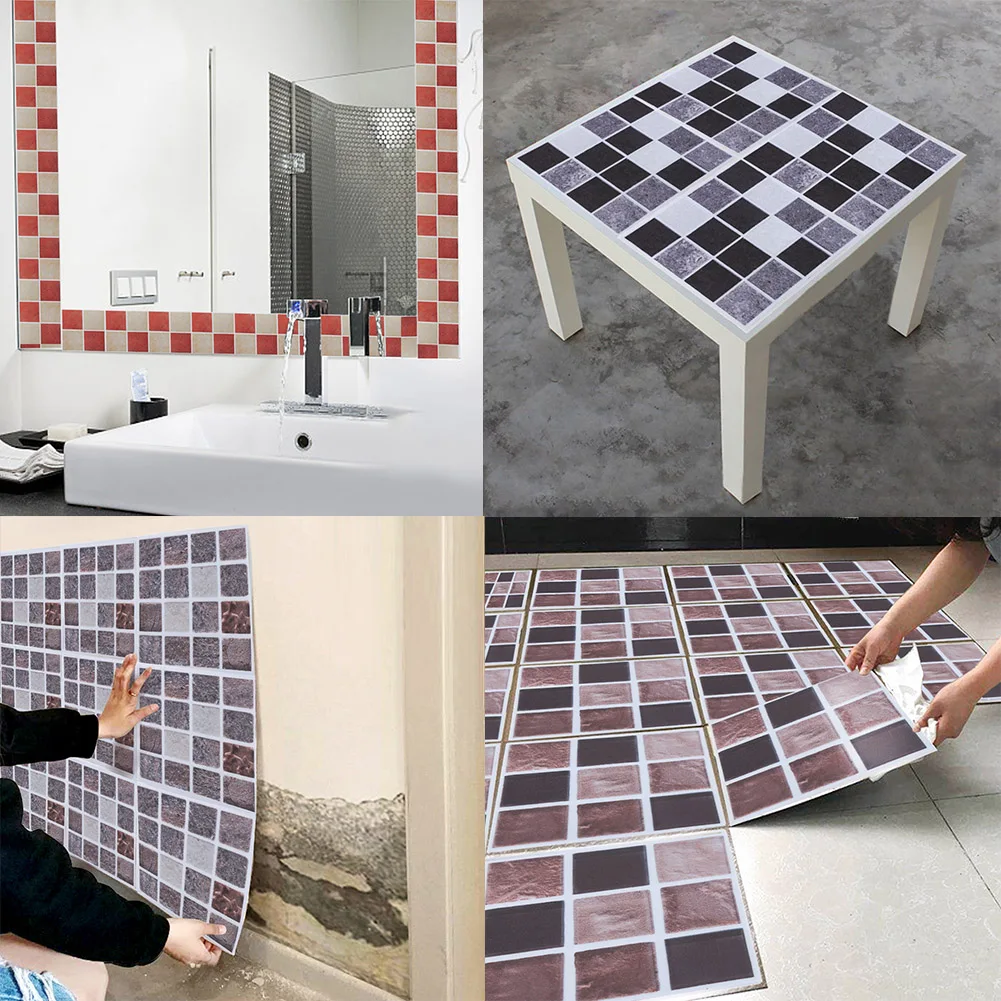 18PCS Mosaic Tile Transfer Stickers Bathroom Kitchen DIY Home(10cm*10cm) Tile Sticker waterproof Tile Sticker Stickers Bathroom - Image 3