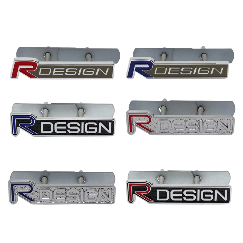 3D Metal Rdesign R Design Front Grill Car Badge Sticker Emblem Decal Decoration For VOLVO XC40 XC60 XC90 V90 S90 S60 V60 V40 C70