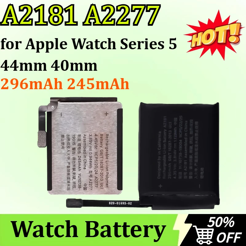 

High Quality A2181 Battery for Apple Watch Series 5 44mm Battery A2277 for Apple Watch Series 5 40mm Batteries