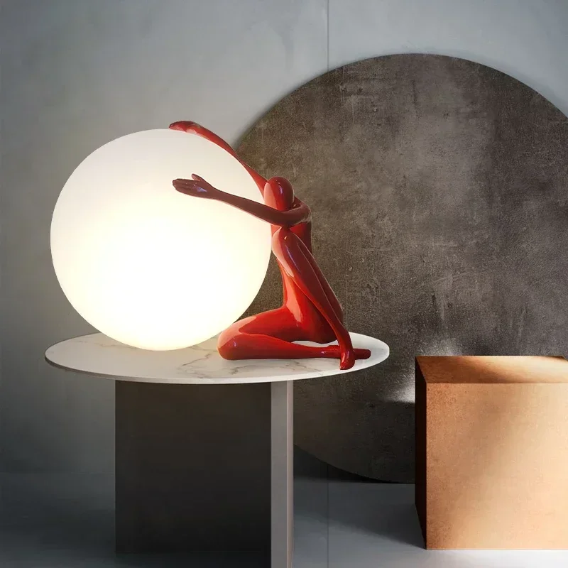 Creative Humanoid Sculpture LED Table Lamp Desk Light Floor Lamp for Bedroom Living Room Home Decor Lighting Modern Iluminacion