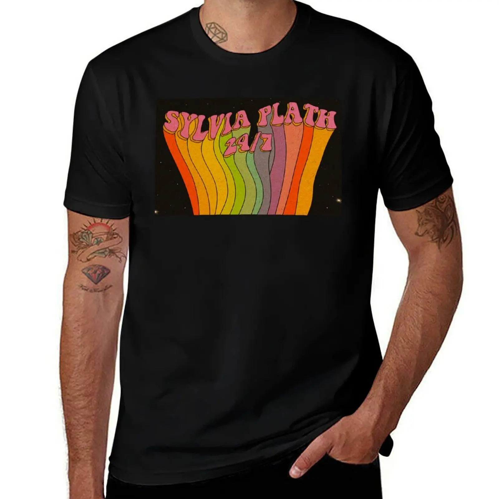 

Sylvia Plath Groovy T-Shirt Casual All Match Short Sleeve T-Shirt