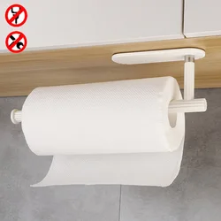 Adhesive Paper Holder ABS for Kitchen Toilet Bathroom Black White Wall Mounted Paper Towel Roll Rack Tissue Storage Holders