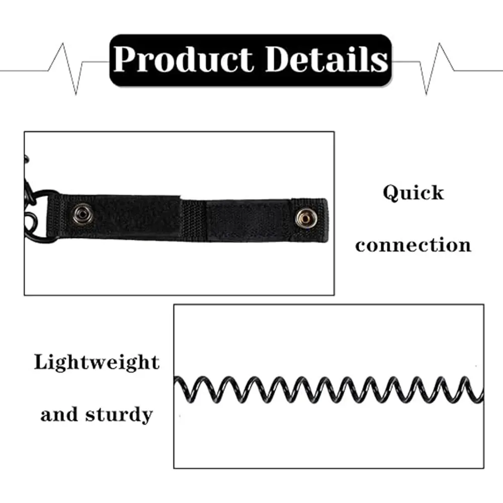 2/3/4Pcs Tactical Pistol Anti-Lost Elastic Lanyard Secure Handgun Spring Lanyard Gun Safety Strap Rope for Key Chain Flashlight