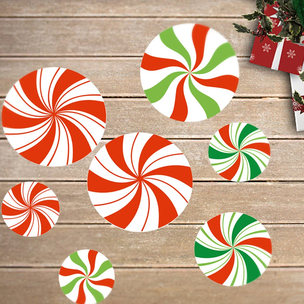 

12Pcs Christmas Floor Stickers Removable Candy PVC Wall Decals Decorative Home Living Room Nursery Party Xmas Decoration
