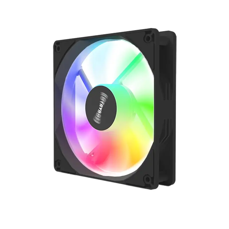 PC-Gehäuselüfter, 120 mm, 12 V, RGB, zyklischer Spiegel, Lichteffekt für Desktop-Computer, Wärmeableitung, bunt, innen und außen, leuchtend – Detail 8