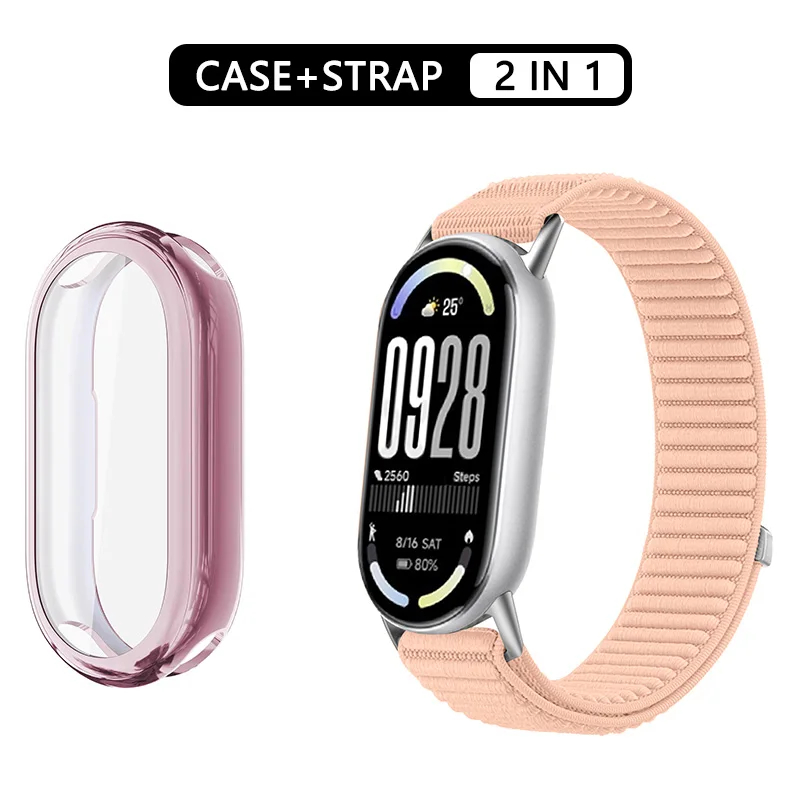 Nylonarmband + Schutzhülle für Xiaomi Mi Band 10, 9, 8, NFC-Sportarmband, elastisches Handgelenksband, Xiaomi Smart Band 9, 8, 10 Zubehör. – Detail 9
