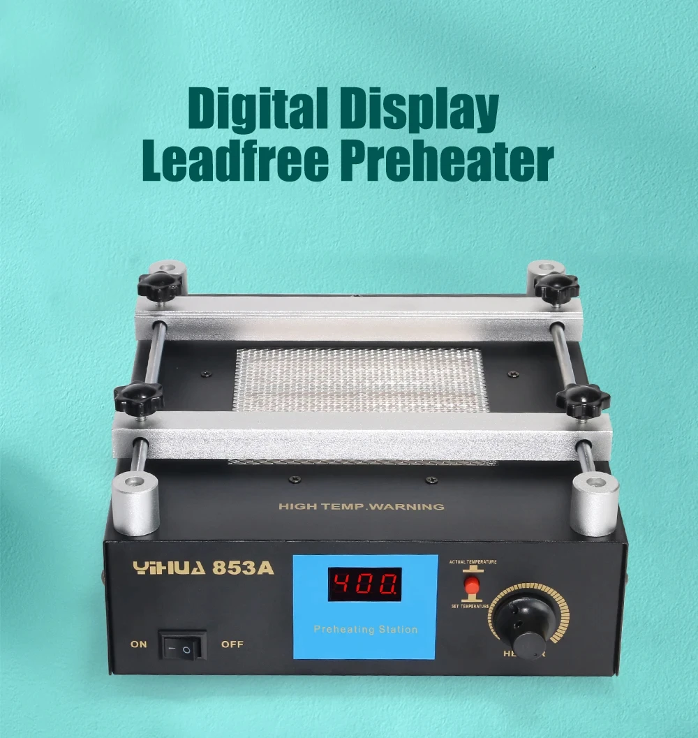 YIHUA 853A 600W Digital Preheat Soldering Station High Power 50Hz 220V ESD BGA Rework Station PCB Desoldering IR Preheating