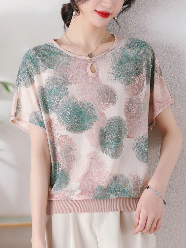 

Print Summer T Shirt Women Pullovers Clothes High Quality Tees Top Short Sleeve Casual Women's T-shirt