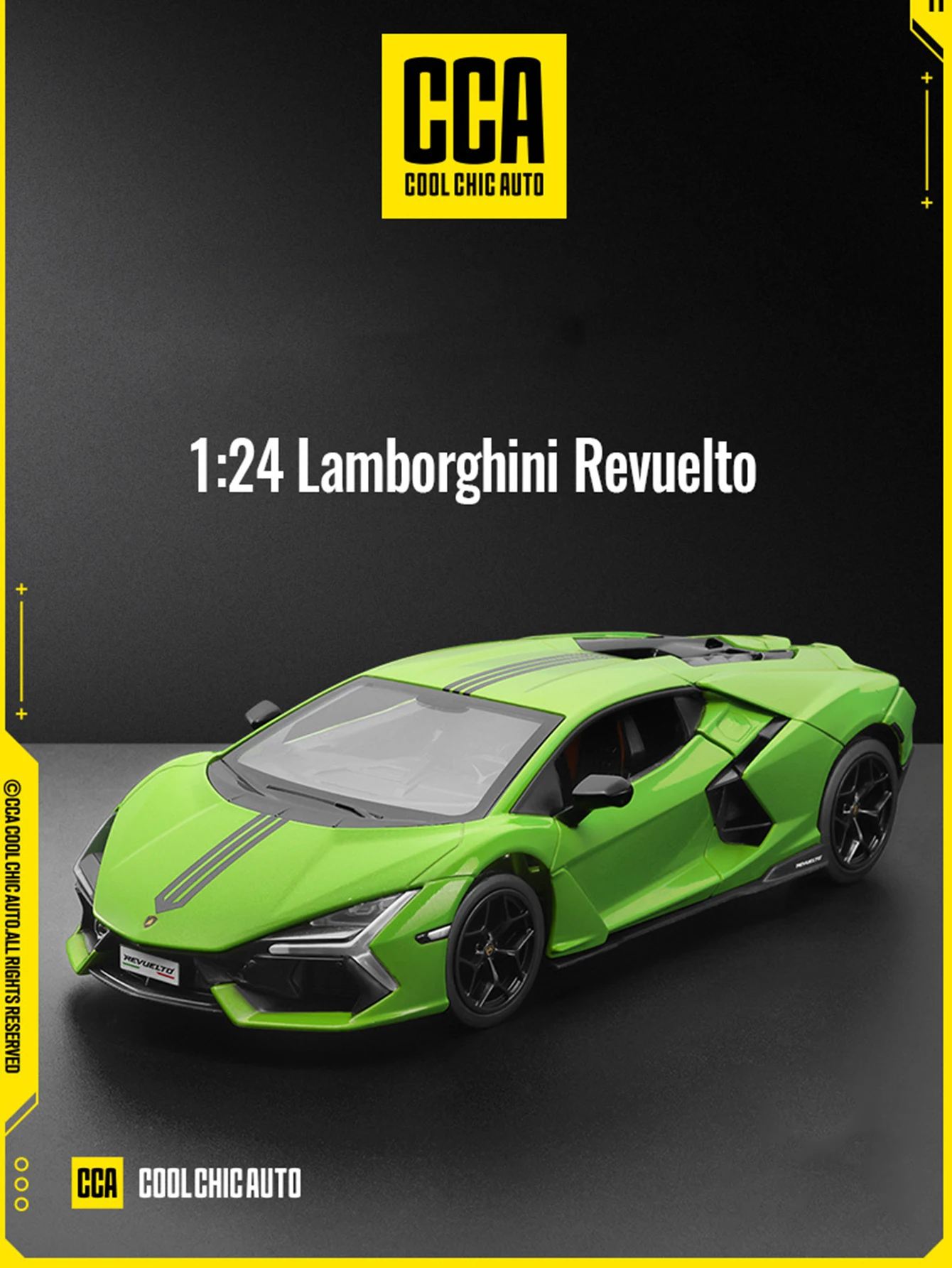 CCA 1:24 시뮬레이션 아연 합금 람보르기니 레불토 모델카, 정적 장식품, 금속 수집용 선물 자동차
