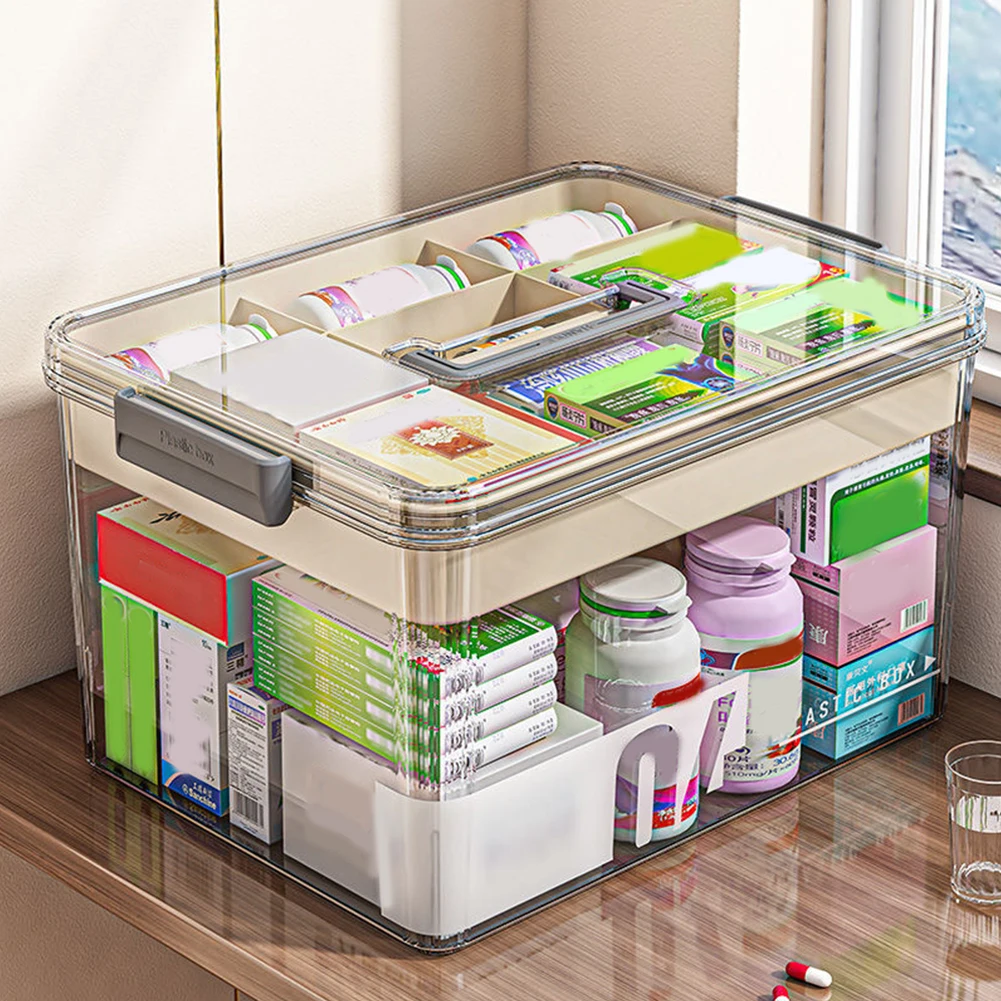 

Multi-Layer Home Medicine Box House Storage Box Medicine Compartment Large Capacity Medical Storage Case Emergency Medical Box