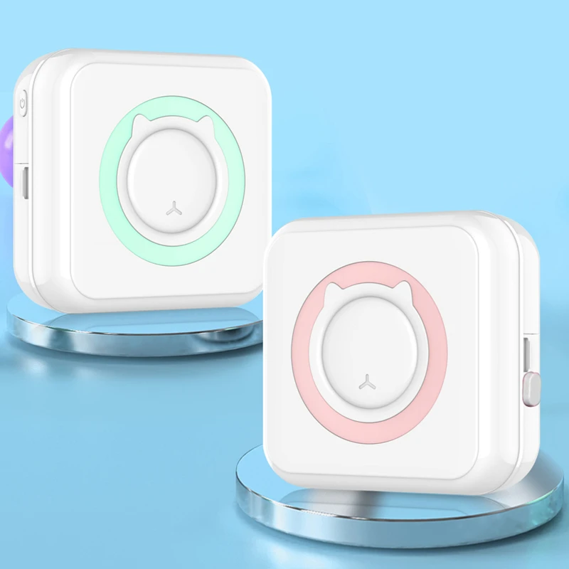 Mini Printer Portable Thermal Stickers Paper Inkless Bluetooth Wireless Impresora Android IOS Portable Label Printer image 4