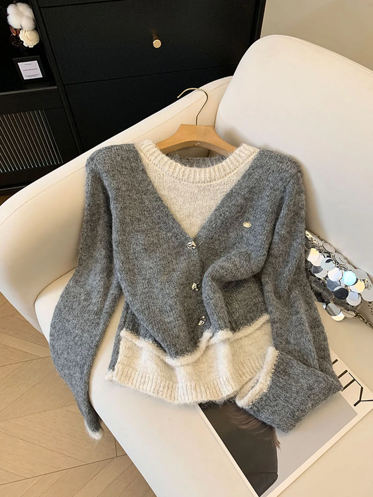 

Рекомендованный Emily Clud: Модный вязаный свитер с цветными блоками и длинными рукавами для женщин, осенне-зимний, для многослойных образов