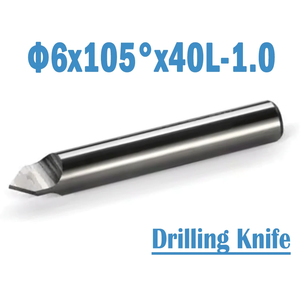 2 Pcs/lot Φ6x105°x40L-1.0 Universal 55 Series Carbide Double-sides Key Cutter Flat Drilling Knife For 363/333L/339/369/368A&B