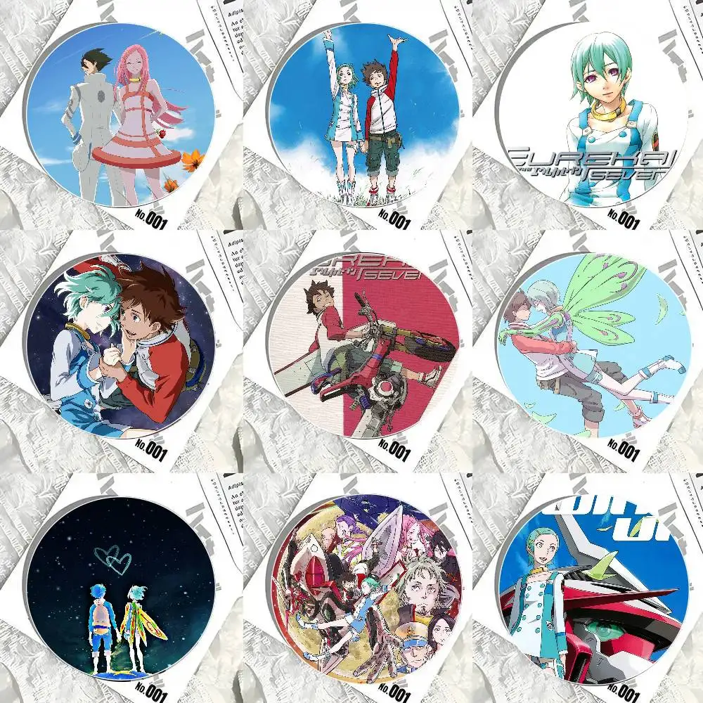 Anime E-Eureka Seven Cartoon Style Badge Brooches On Backpack Decoration Round Enamel Pins For Accessorys