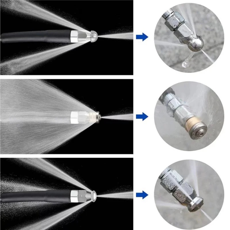 Detergente per tubi flessibili per la pulizia del drenaggio delle fognature, tubo di prolunga per la pulizia dell\'acqua dell\'ugello della macchina
