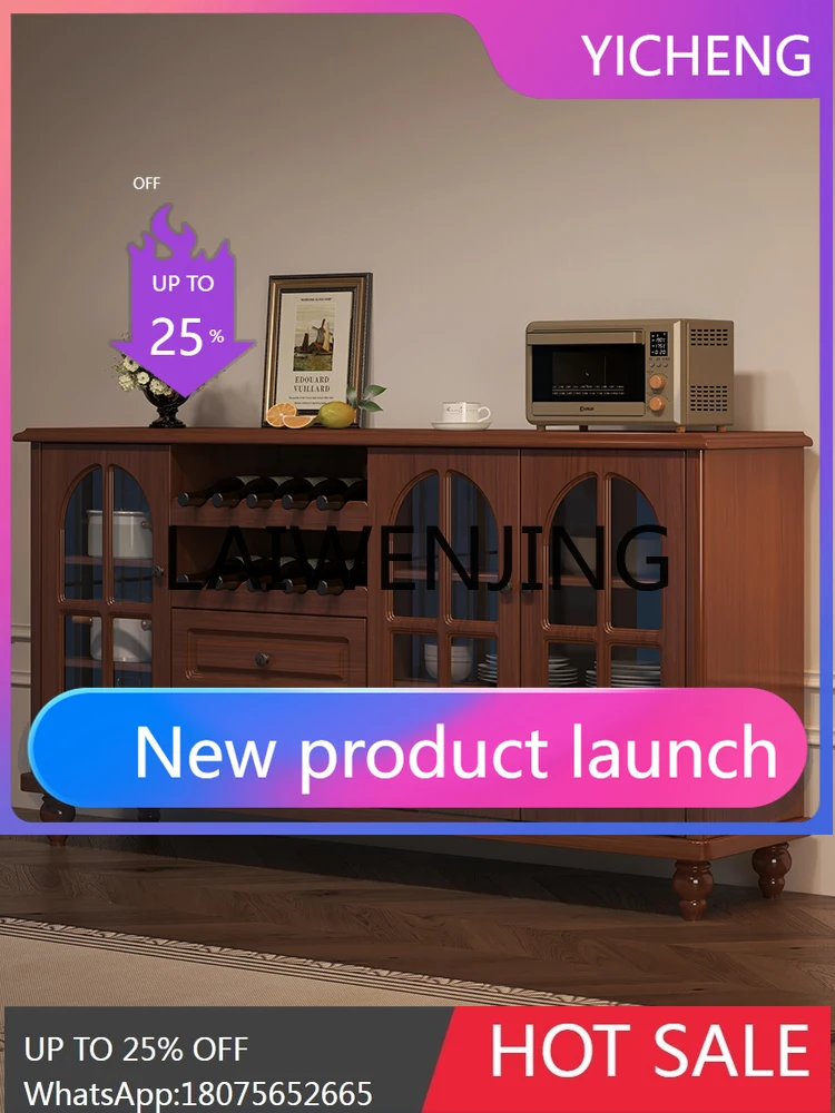 LYY  American Style Side Cabinet WineSide Solid Wood Bar Storage Cabinet