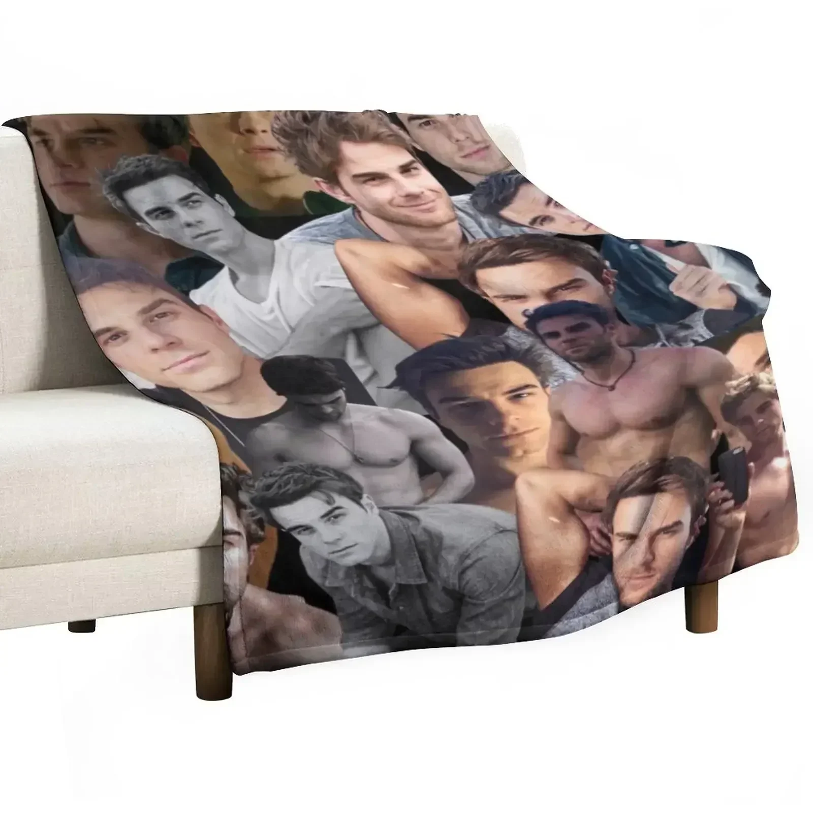 

kol mikaelson photo collage Throw Blanket Bed covers Luxury Designer Blankets