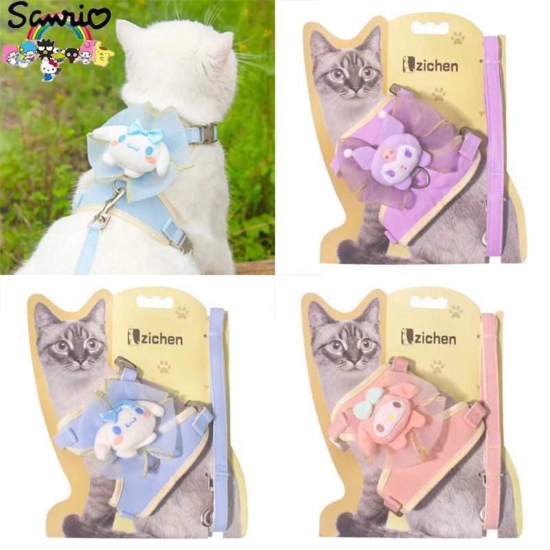 

Sanrio Productos Dog Leash Teddy Bear Cat Vest Style Chest Strap Korean Version Small Dog Pet Supplies Dog Leash Cats Dogs Leads