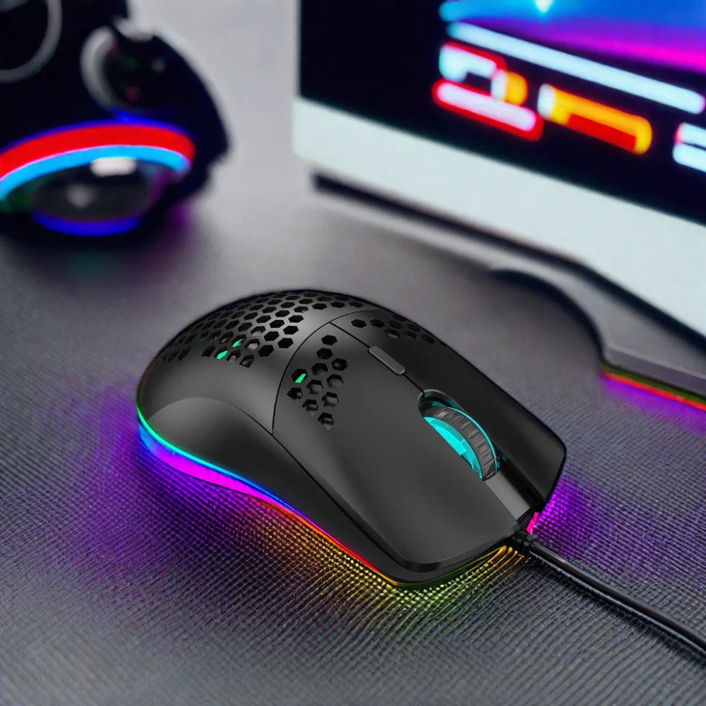 Dobrej jakości ergonomiczna mysz komputerowa Souris Gamer Maus przewodowa mysz dla graczy różowa mysz do gier Rohs