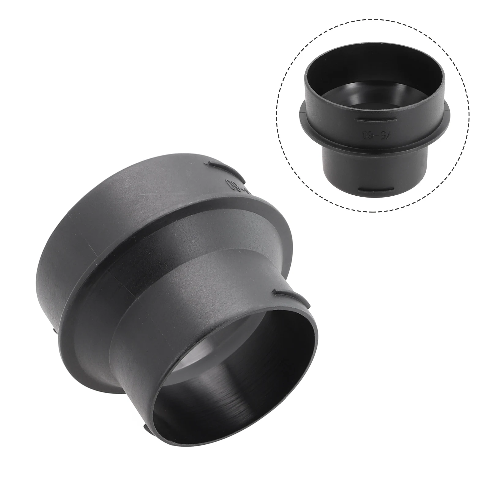 

Black Vent Outlet Parking Heater Air Outlet Diesel Heater Exhaust Pipe Connector 75mm - 60mm Heater Exhaust Pipe Connector