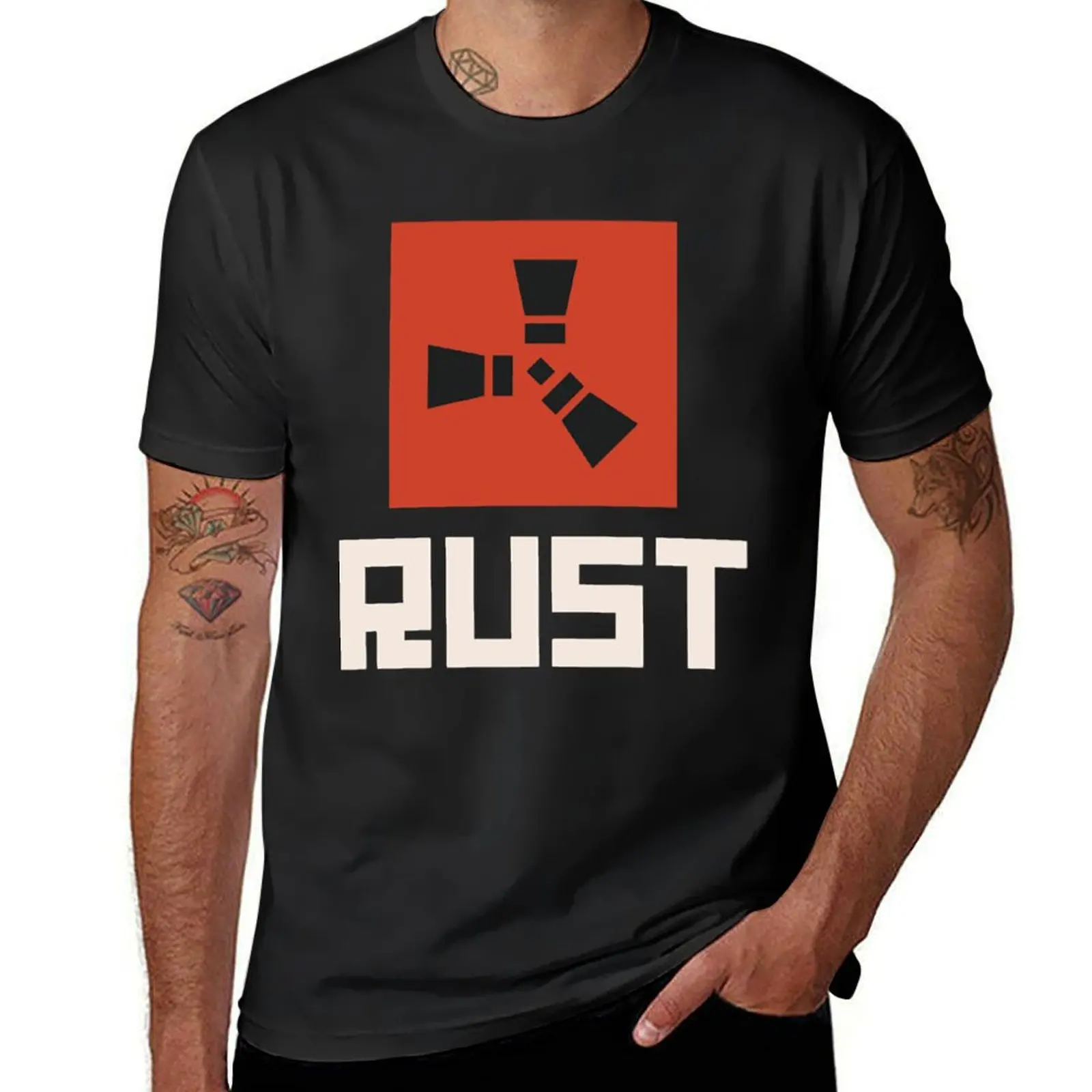 RUST game Logo T-Shirt heavyweights korean fashion Blouse fruit of the loom mens t shirts