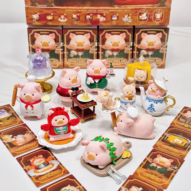 LuLu Pig Five-star Restaurant Series Blind Box Cute Pig Anime Figure Surprise Bag Collection Model Action Figure Kids Toys Gifts