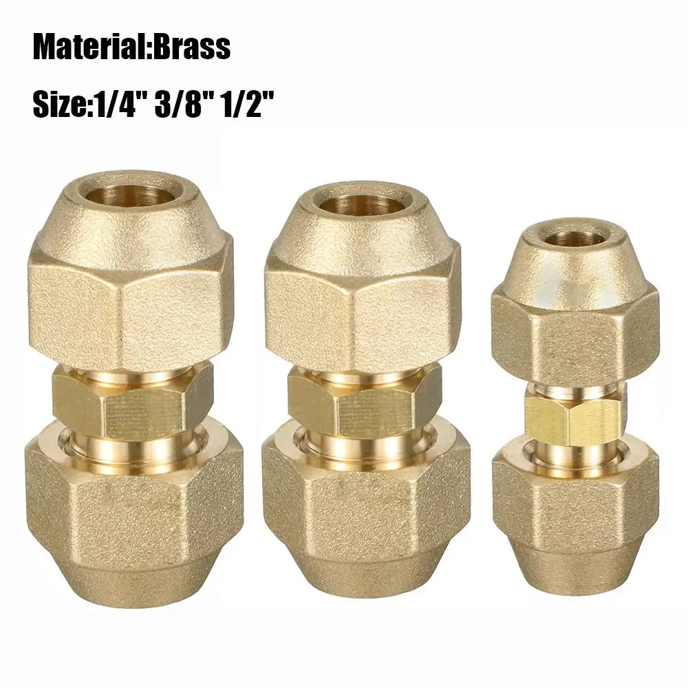 Adaptadores de Acoplamento para Tubos com Conexões Flare e Porcas Flare 1/2" 1/4" 3/8" Conectores de Extensão para Tubos de Cobre