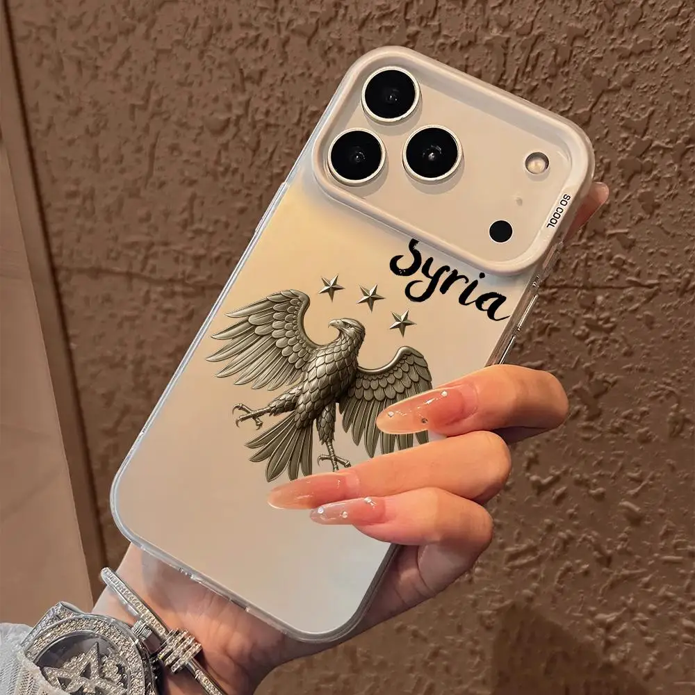 حافظة هاتف لهاتف آيفون 17 16 15 14 13 12 11 برو ماكس أسود أرجواني غير لامع ليزر معدني أورورا فوندا شعار سيري جديد كول إيجل