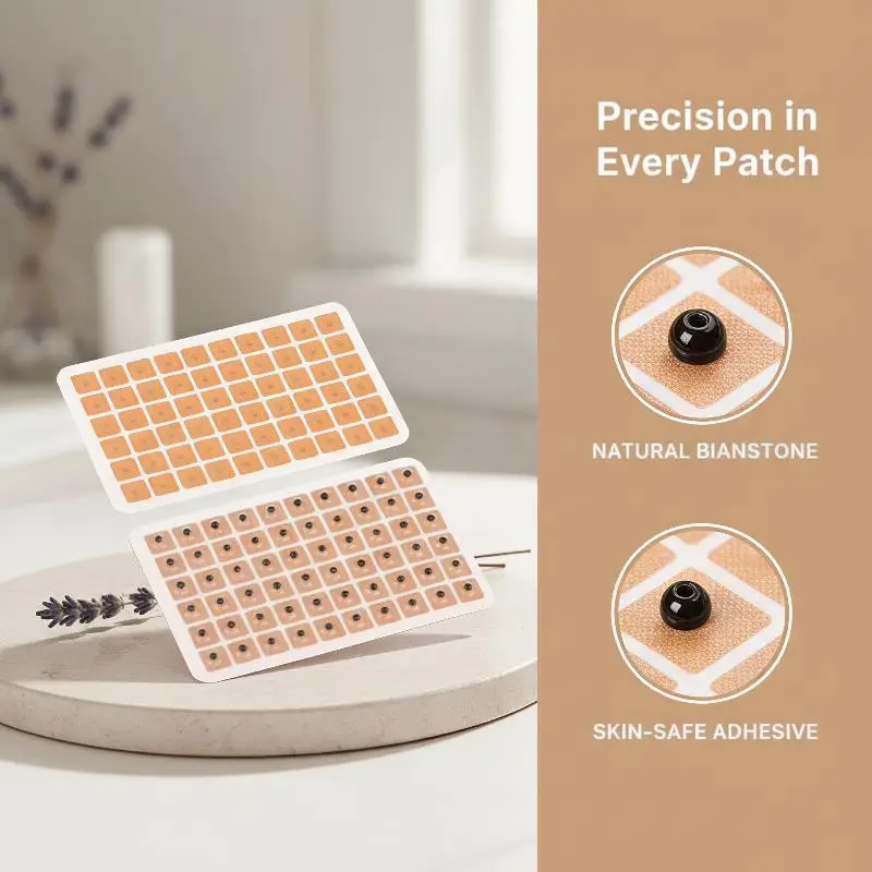 60Pcs/Bag Seeds Sticker Auricular Auriculotherapy Vaccaria Ear Acupuncture Massage Therapy Needle Patch