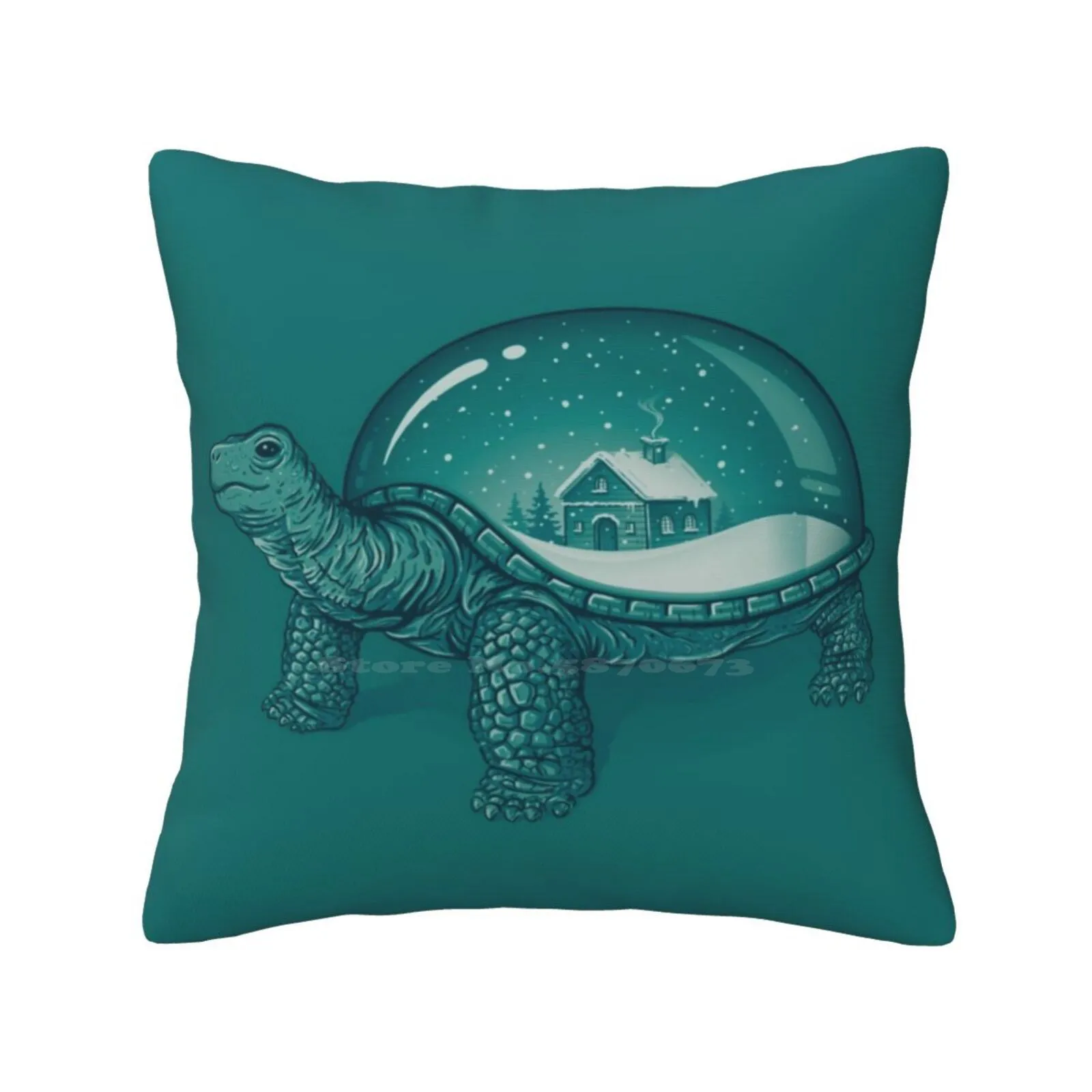 Home Sweet Home Fashion Sofa Throw Pillow Cover Pillowcase Turtle House Snow Globe Winter Surreal