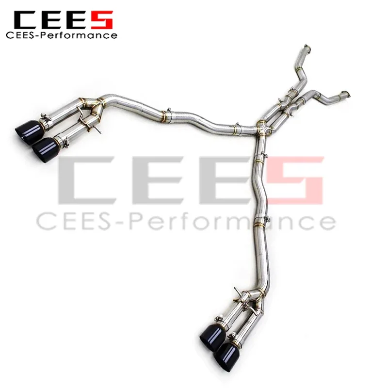 

cees Dual X Midpipe Straight Catback Exhaust for BMW M6 E63 V10 5.0L 2006-2010 SUS304 2.75inch Pipe Exhaust System Active Sound