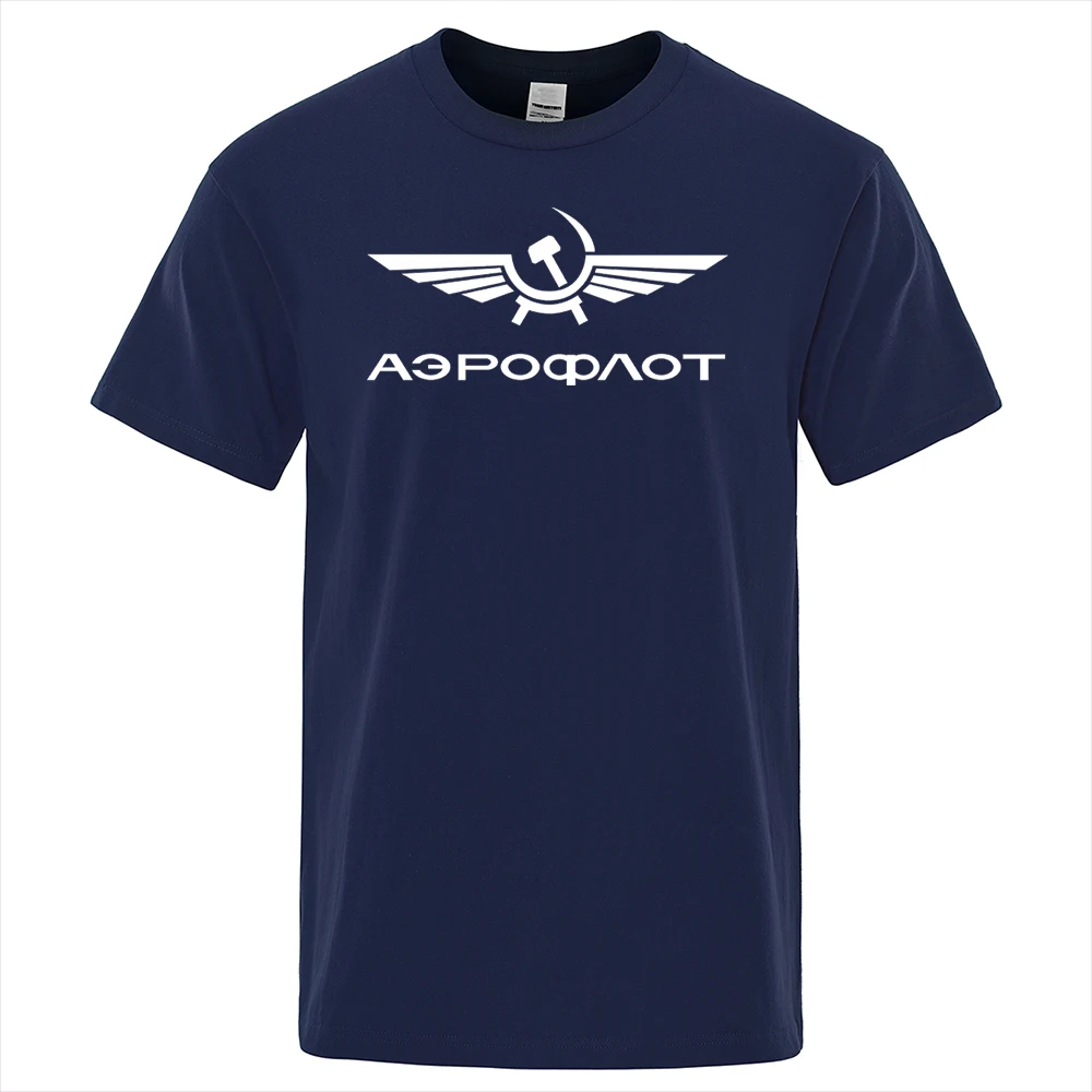 Aeroflot Aviation Russe Pilote Aerospace Aviateur T-Shirt Männer Sommer Baumwolle Kurzarm Mode Casual Kleidung Lose T Shirt