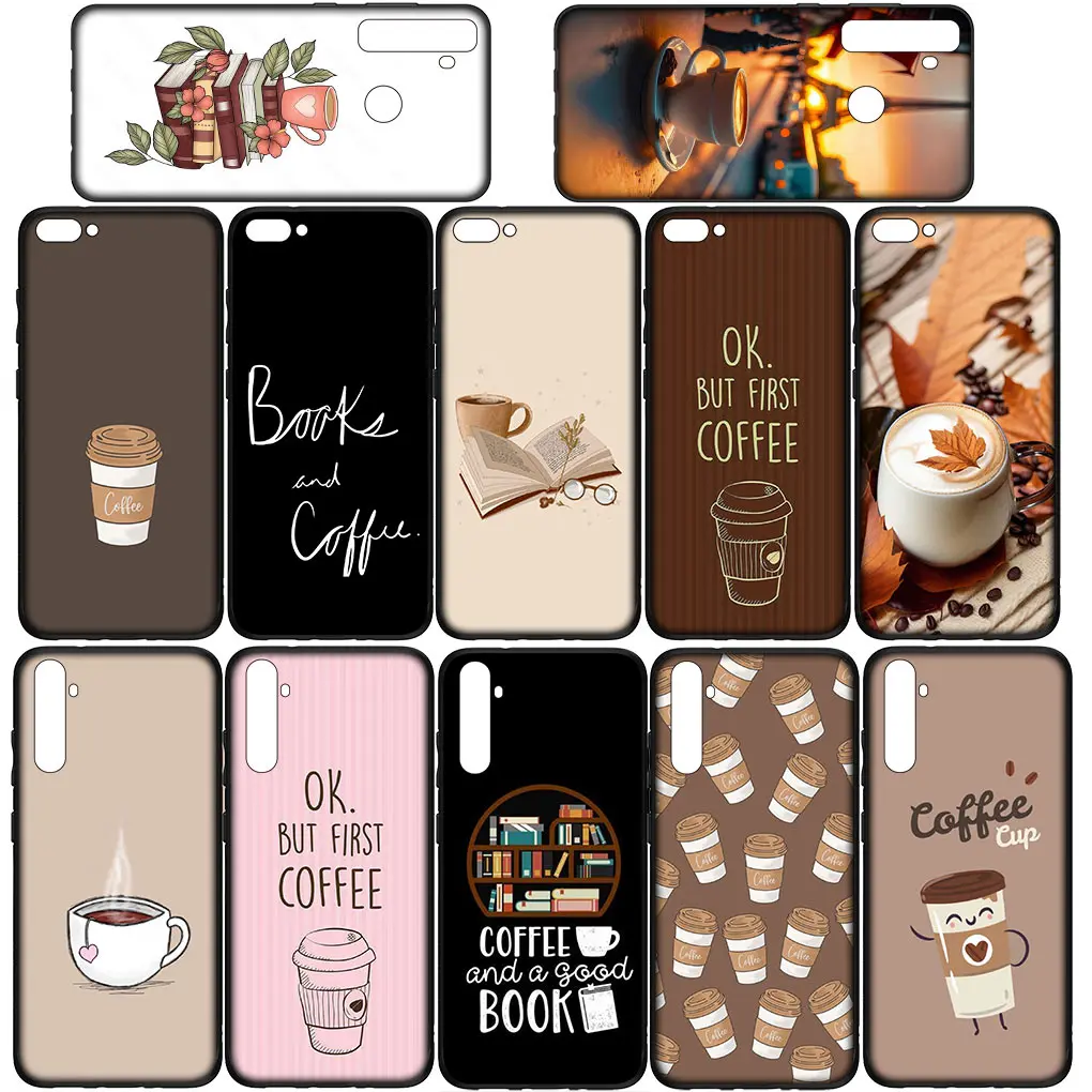 OK But First Coffee Book Soft Silicone Cover for Samsung Galaxy S23 S22 S21 S20 Fe Ultra S8 Plus M21 + Casing Phone Case