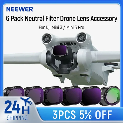 NEEWER-ND Filtro Conjunto para Drone, Acessório de Lente, Compatível com DJI Mini 3, Mini 3 Pro, Pacote de 6, Densidade Neutra