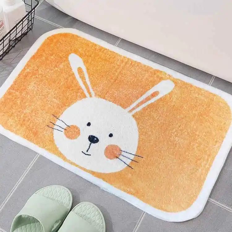 

Cartoon Bathroom Floor Mat Home Bedroom Door Mat Plush Absorbent Door Rug Cashmere Simulation Foot Pad Machine Washable Floor