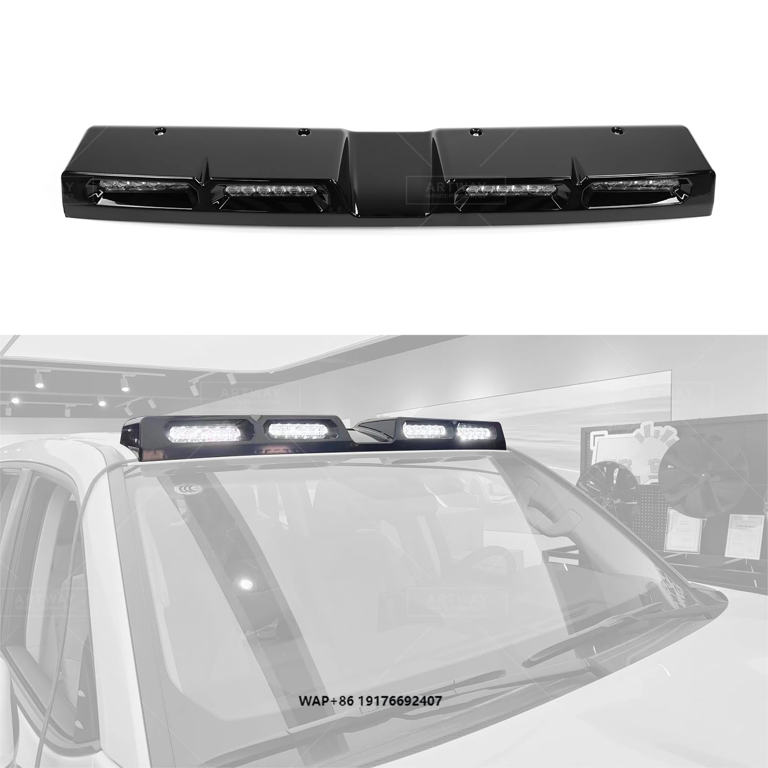 

High Quality Car Modification Accessories Top Light Glossy Black LED Roof Light Pod forLand Cruiser 300