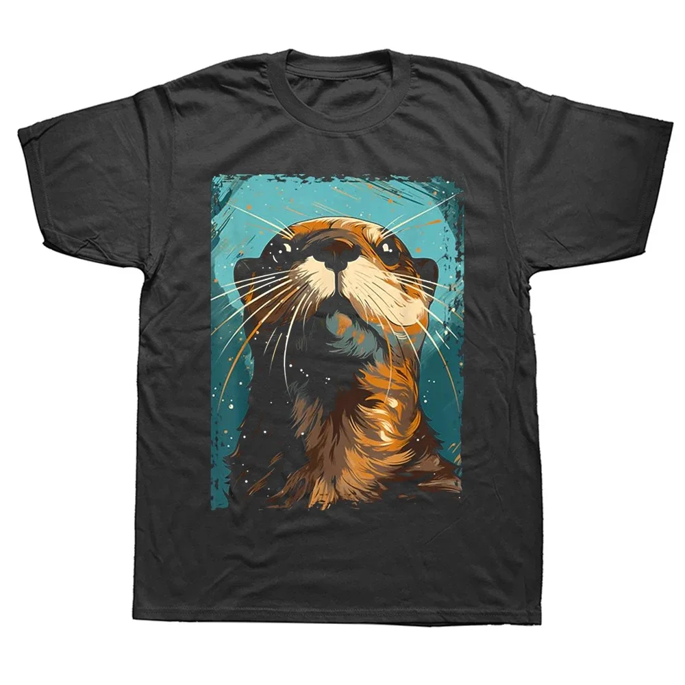 Summer Style Graphic Cotton Streetwear Short Sleeve Animal Lover Gifts T-shirt Mens Clothing Funny River Otter Design T Shirts